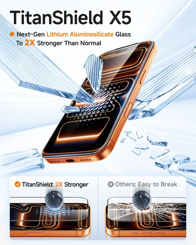 Alt view image 2 of 7 - 3 Pack Tempered Glass for iPhone 17 Pro Screen Protector | 2X Impact Resistance, 9H Tempered Glass, Optical Clear, Anti-Fingerprint, SmartPull Box Auto Dust Removal & Bubble-Free