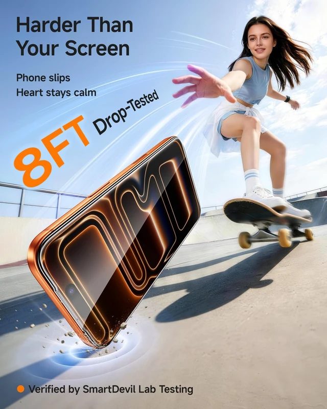 Alt view image 3 of 7 - 3 Pack Tempered Glass for iPhone 17 Pro Screen Protector | 2X Impact Resistance, 9H Tempered Glass, Optical Clear, Anti-Fingerprint, SmartPull Box Auto Dust Removal & Bubble-Free