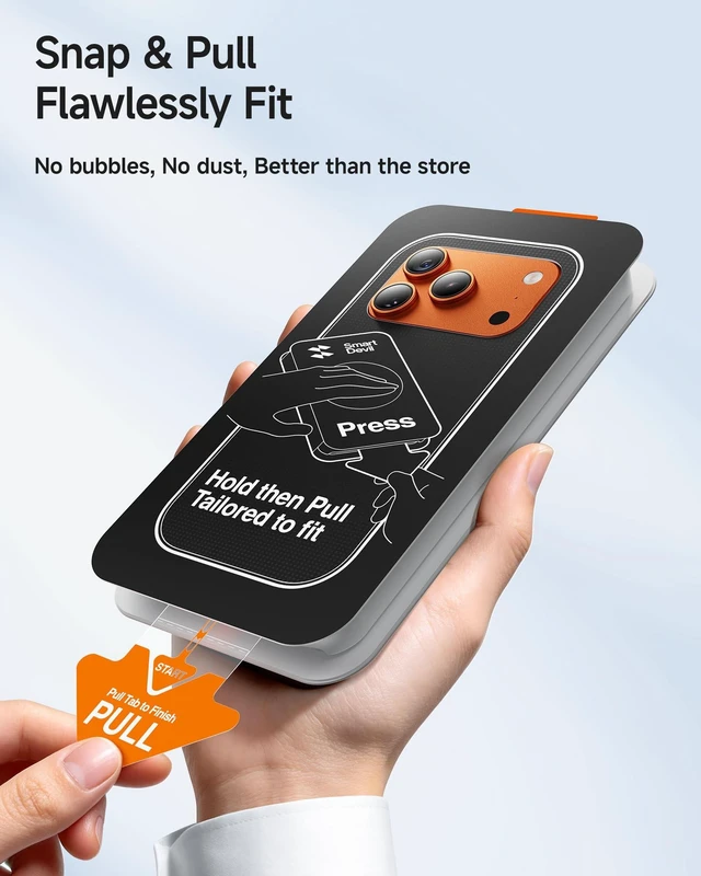 Alt view image 4 of 7 - 3 Pack Tempered Glass for iPhone 17 Pro Screen Protector | 2X Impact Resistance, 9H Tempered Glass, Optical Clear, Anti-Fingerprint, SmartPull Box Auto Dust Removal & Bubble-Free