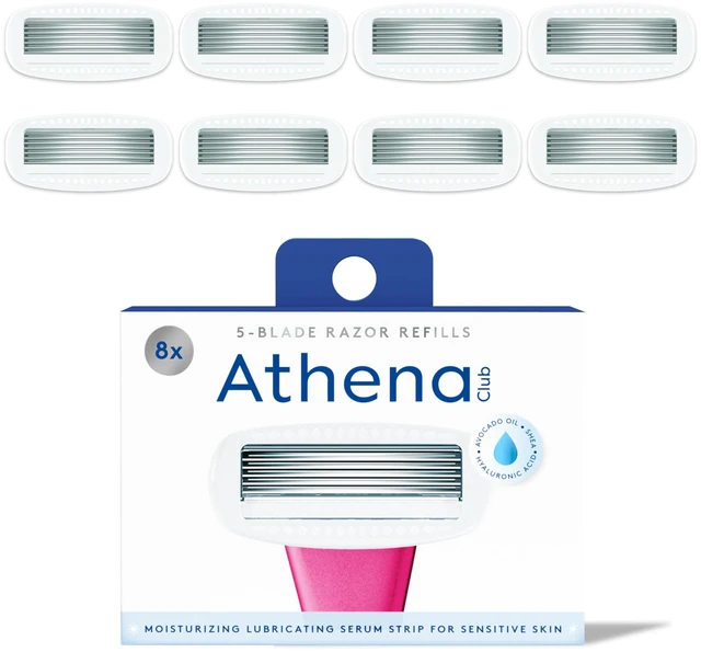 Main image of Women's Razor Blade Refills, 5-Blade Cartridges, 8 Count | Shea Butter & Hyaluronic Acid Infused Stainless Steel Razors for Women , Great for Sensitive Skin , 8-Pack Refill