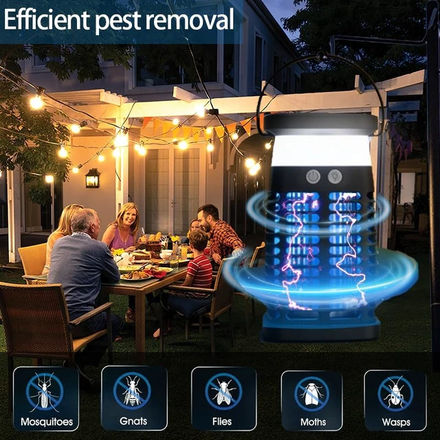Alt view image 2 of 7 - Solar Bug Zapper Indoor Outdoor, Rechargeable Portable Mosquito Zapper with RGB Light & Reading Lamp, Waterproof Electric Fly & Flying Insect Trap for Home, Patio, Backyard, Camping