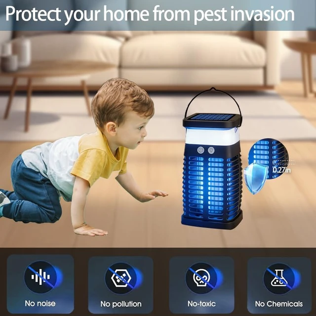 Alt view image 6 of 7 - Solar Bug Zapper Indoor Outdoor, Rechargeable Portable Mosquito Zapper with RGB Light & Reading Lamp, Waterproof Electric Fly & Flying Insect Trap for Home, Patio, Backyard, Camping