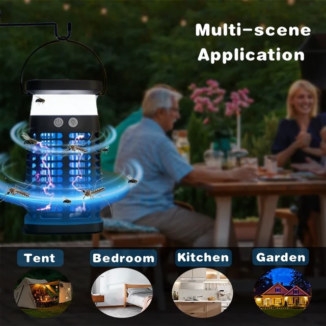 Alt view image 7 of 7 - Solar Bug Zapper Indoor Outdoor, Rechargeable Portable Mosquito Zapper with RGB Light & Reading Lamp, Waterproof Electric Fly & Flying Insect Trap for Home, Patio, Backyard, Camping