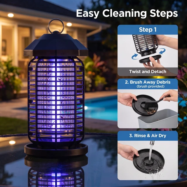 Alt view image 4 of 7 - Bug Zapper Outdoor Indoor, 4200V High Voltage Electric Mosquito Killer with 18W LED UV Light, IPX4 Waterproof Insect Fly Trap Gnat Zapper for Yard, Patio, Home, Garden, Garage, Backyard BBQ