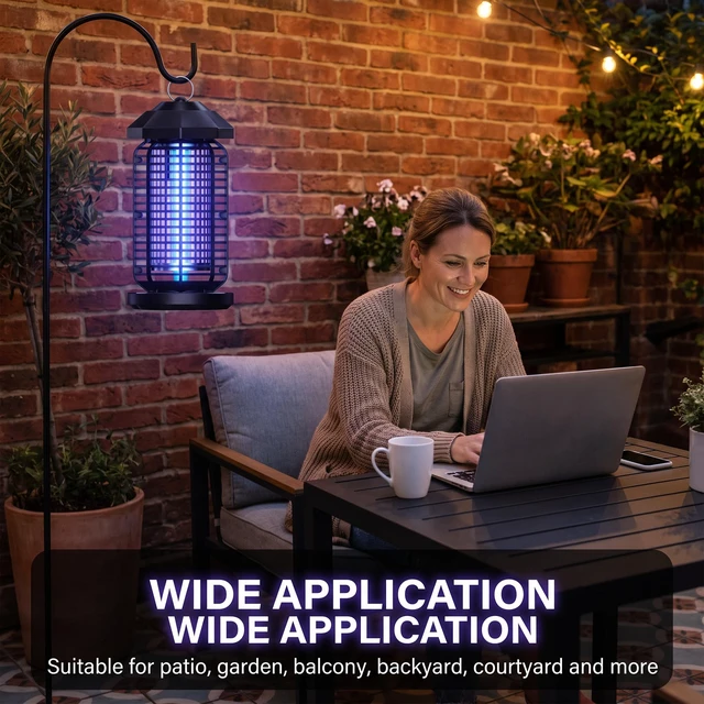 Alt view image 3 of 7 - Bug Zapper Outdoor Indoor, 4200V High Voltage Electric Mosquito Killer with 18W LED UV Light, IPX4 Waterproof Insect Fly Trap Gnat Zapper for Yard, Patio, Home, Garden, Garage, Backyard BBQ