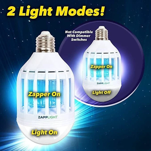 Alt view image 4 of 7 - 2 Pack Bug Zapper Light Bulb 2 in 1 LED Electronic Light Trap for Fruit Flies, Mosquito, Bug, Insect and Fly Control Killer - Traps