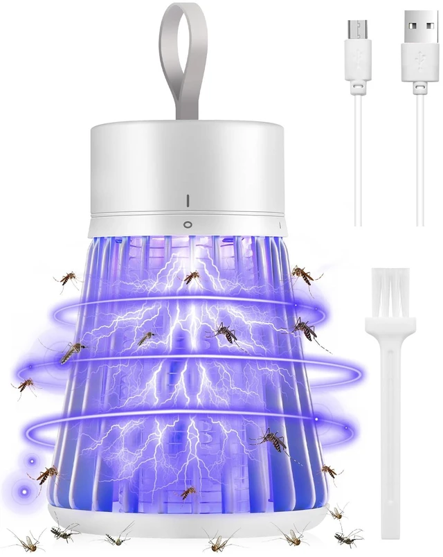 Main image of Rechargeable Bug Zapper Indoor, Cordless Mosquito Killer with Safety Grid & Purple Light, USB Charging Fly Trap for Home Camping