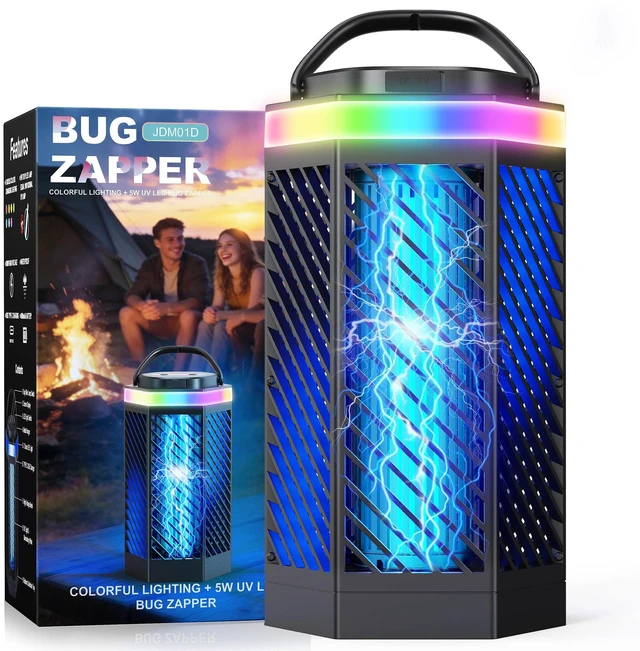 Main image of Bug Zapper Outdoor Indoor, Rechargeable Mosquito Zapper with 8000mAh Battery & LED Night Light, USB Charging Electric Fly Zapper, Portable Fly Trap Fly Killer for Patio, Backyard