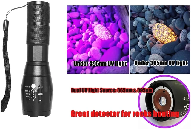 Alt view image 2 of 6 - UV 365nm and 395nm Light Wood's lamp Blacklight, 2 in 1 Ultraviolet Flashlight for Detecting Pet Urine Stains, Curing Resin