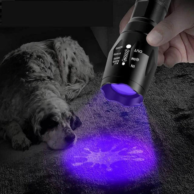 Alt view image 5 of 6 - UV 365nm and 395nm Light Wood's lamp Blacklight, 2 in 1 Ultraviolet Flashlight for Detecting Pet Urine Stains, Curing Resin