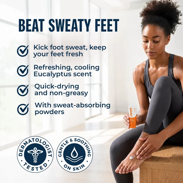 Alt view image 3 of 7 - Sweat Absorbing Foot Lotion, Eucalyptus - Fights Sweaty Feet | Dermatologist Recommmended Foot Lotion for Sweaty Feet, Fight Smelly Feet, Prevent Blisters, Quick Drying Eucalyptus Scent