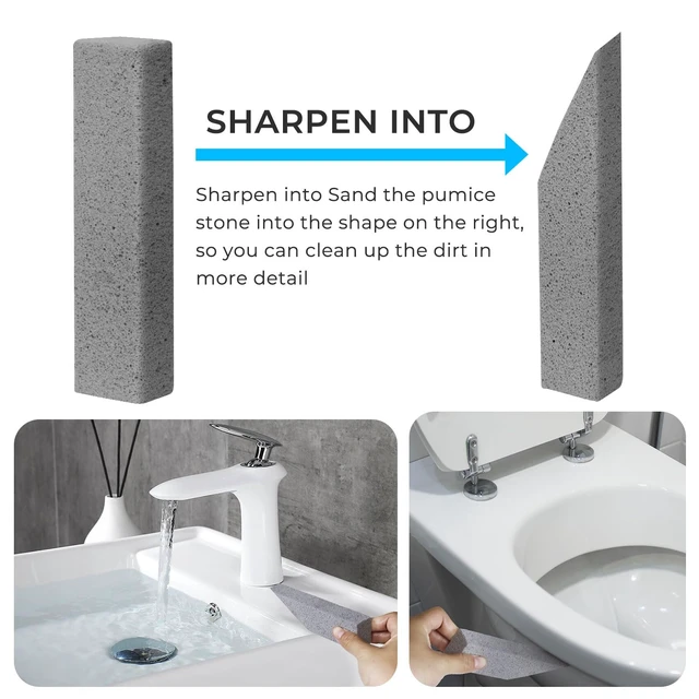 Alt view image 4 of 7 - 30 Pack Pumice Stone for Toilet Bowl CleaningScouring Stick Remove Toilet Bowl Hard Water RingsPumice Stone for CleaningToilet, Bathtubs, Kitchen Sink, Grill, Household