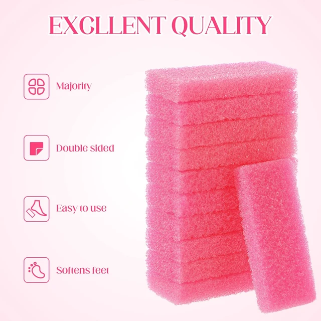 Alt view image 3 of 7 - 100 Pcs Pumice Stone for Feet, Pink | Disposable Pedicure Foot Scrubber with Callus, Dead Skin and Heel Care, Spa Bath Exfoliator, Natural Volcanic Stone