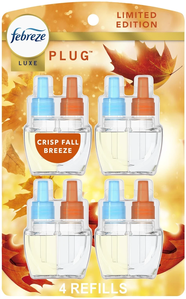 Main image of Odor-Fighting Plug in Air Freshener, Scented Oil Refill, Crisp Fall Breeze Scent, 4 Refills