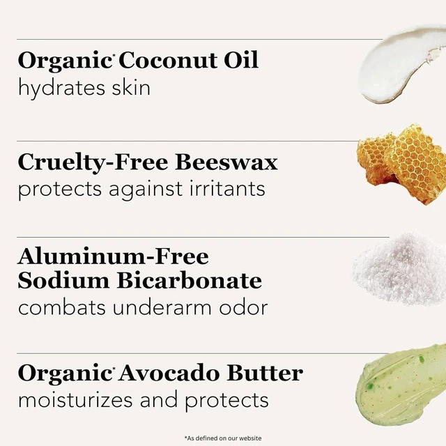 Alt view image 4 of 5 - Unscented Aluminum-Free Deodorant, Coconut + Essential Oils, Baking Soda, Raw Honey & Mineral Salt | Non-GMO Vegan Formula For Women & Men