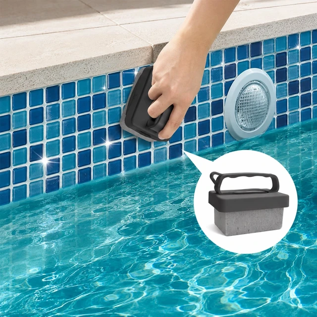 Alt view image 3 of 7 - 6 Pack Pool Pumice Stones with Handle, Handheld Replacement Cleaning Blocks for Pool Tiles, Spa, Grout, and Concrete Stain Removal