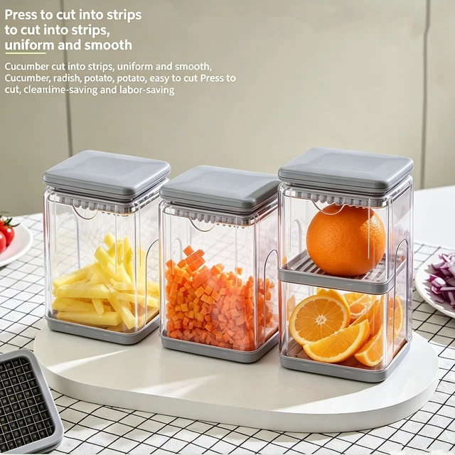 Alt view image 6 of 7 - Vegetable Cutter,Food Chopper Manual Hand,for Potato Cutter & Fry Slicer - Functions as Potato Dicer,Onion Dicer,Veggie Shredder with 9 Blades,Easy to Clean, Dishwasher Safe-Essential Kitchen Gadgets