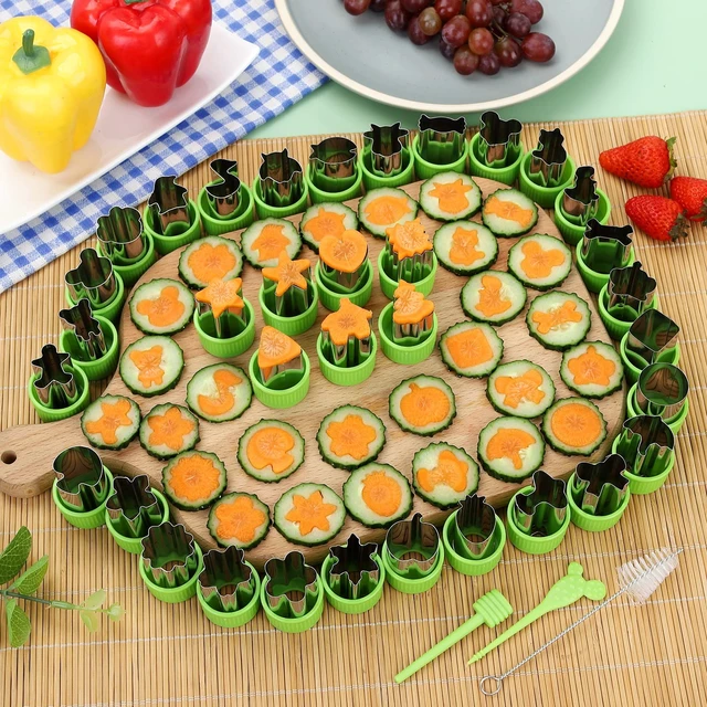 Alt view image 6 of 7 - 35 Pack Cookie Cutters Fruit Cutter Shapes Set Crinkle Cutter