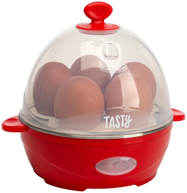 Main image of Mini Rapid Egg Cooker, 5-Egg Capacity for Perfect Hard Boiled Eggs or Omelets, Auto Shut Off, Red