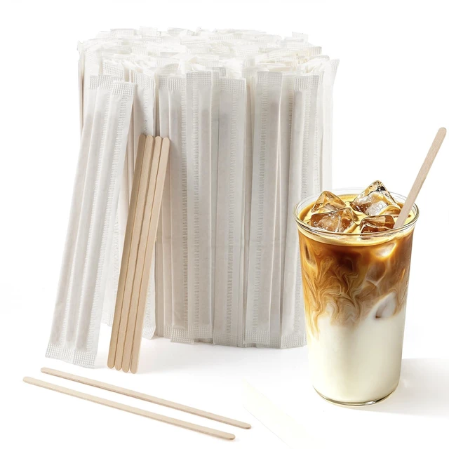 Main image of Coffee Stirrers 1000 Pcs Wood Coffee Stir Sticks 7 Inch Wooden Drink Stirrers Long Coffee Stirrer Individually Wrapped for Bar Party Office Home (1000 Pcs/ 7 Inch)