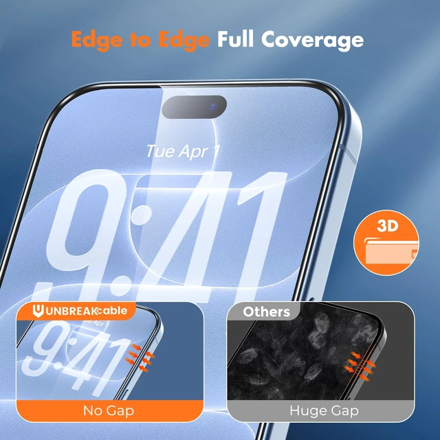 Alt view image 3 of 7 - 3-Pack Screen Protector for iPhone 18 Pro, Full Coverage | Tempered Glass 9H Hardness, 99.99% HD Clear, Easy to Install, Bubble-Free, Anti-Fingerprint, Anti-Scratch, 99% Cases Friendly