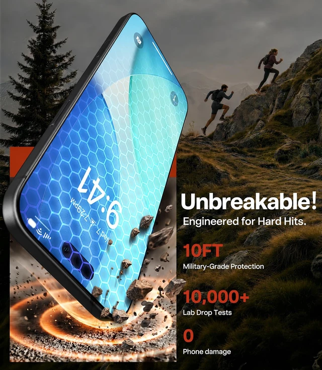 Alt view image 3 of 7 - Unbreakable 2-Pack for iPhone 18 Pro Max Screen Protector, 6.9" | Military-Grade Shatterproof, Ultimate Durable Tempered Glass, Anti-Scratch, Ultra Clarity, Invisible Fit, Bubble-Free
