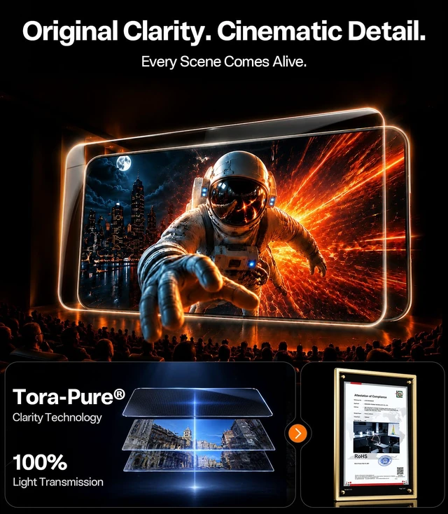Alt view image 5 of 7 - Unbreakable 2-Pack for iPhone 18 Pro Max Screen Protector, 6.9" | Military-Grade Shatterproof, Ultimate Durable Tempered Glass, Anti-Scratch, Ultra Clarity, Invisible Fit, Bubble-Free