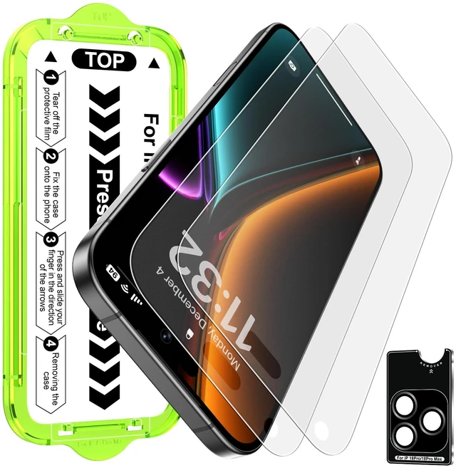 Main image of for iPhone 18 Pro Max Matte Screen Protector, 2+1 Pack | 4X Stronger Tempered Glass, Anti-Glare, Smooth as Silk, Anti-Fingerprint, Easy Install, Military-Grade Shatterproof