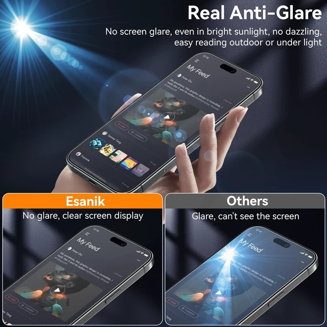 Alt view image 3 of 7 - for iPhone 18 Pro Max Matte Screen Protector, 2+1 Pack | 4X Stronger Tempered Glass, Anti-Glare, Smooth as Silk, Anti-Fingerprint, Easy Install, Military-Grade Shatterproof