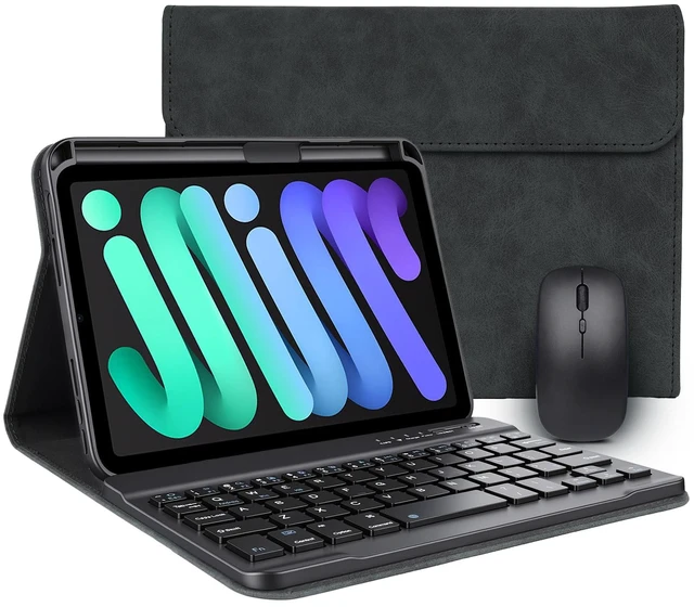 Main image of Case Keyboard for iPad mini A17 Pro,8.3 Inch iPad mini 7(2024) & mini 6(2021),Mouse and Detachable Wireless Magnetic Keyboard,Premium PU Leather Cover with Auto Sleep/Wake,Black