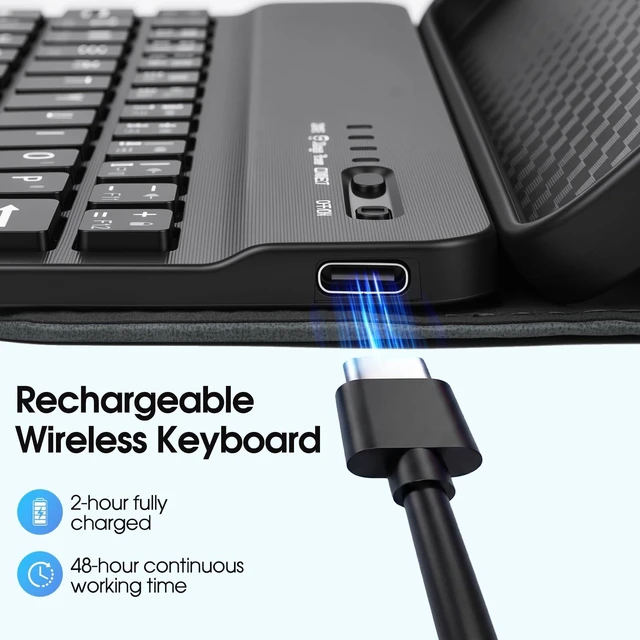 Alt view image 5 of 7 - Case Keyboard for iPad mini A17 Pro,8.3 Inch iPad mini 7(2024) & mini 6(2021),Mouse and Detachable Wireless Magnetic Keyboard,Premium PU Leather Cover with Auto Sleep/Wake,Black