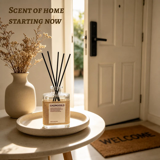 Alt view image 3 of 6 - Lily Scent Reed Diffuser Set with 10 Diffuser Sticks, 5.1 oz | Long Lasting & Elegant Home Fragrance Oils for Bathroom Bedroom Office Shelf Decor, Air Fresheners with Natural Linen Design