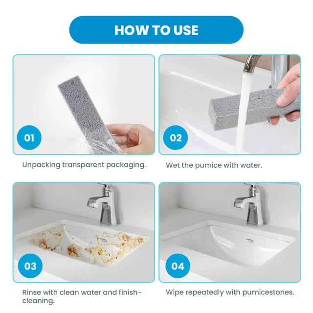 Alt view image 5 of 7 - 30 Pack Pumice Stone Toilet Bowl Cleaner, Pumice Scouring Stick | Pumice Stone for Cleaning Limescale, Hard Water Stains & Rust from Toilets, Tubs, Grills, Pools and More