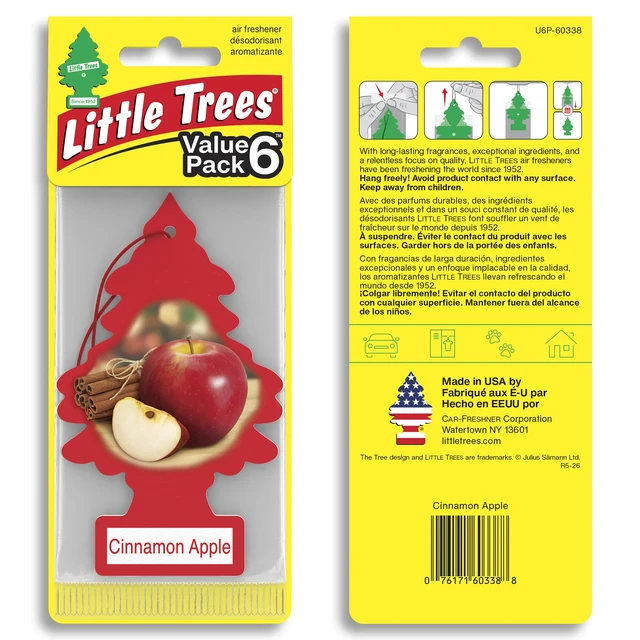 Alt view image 2 of 7 - Car Air Freshener | Hanging Tree Provides Long Lasting Scent for Auto and Home | 24 Air Fresheners |Cinnamon Apple