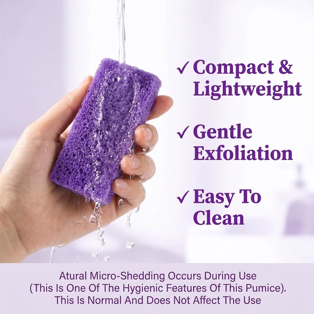 Alt view image 6 of 7 - 160 Pcs 3.15" Foot Pumice Stone, Purple Disposable Callus Buffer for Feet | 160 Pack, 3.15x1.38x0.47 Inch, PU Material, Purple, Disposable, Single Use, for Salon Spa Home Pedicure Foot Care