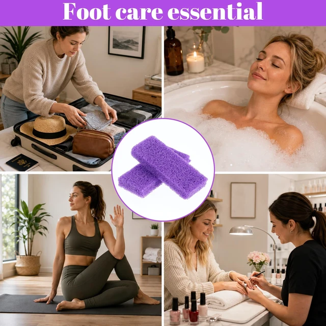 Alt view image 7 of 7 - 160 Pcs 3.15" Foot Pumice Stone, Purple Disposable Callus Buffer for Feet | 160 Pack, 3.15x1.38x0.47 Inch, PU Material, Purple, Disposable, Single Use, for Salon Spa Home Pedicure Foot Care