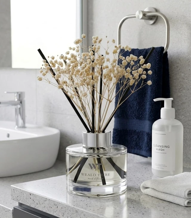 Alt view image 4 of 6 - Clean Linen Reed Diffuser for Bathroom Accessories Shelf Decor | 5.1 fl oz Air Fresheners Scent Defusers With 6 Sticks, Fragrance Oils For House Room Decor & Office Gifts