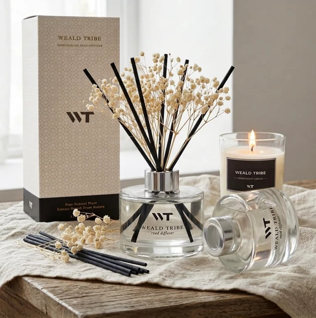 Alt view image 6 of 6 - Clean Linen Reed Diffuser for Bathroom Accessories Shelf Decor | 5.1 fl oz Air Fresheners Scent Defusers With 6 Sticks, Fragrance Oils For House Room Decor & Office Gifts