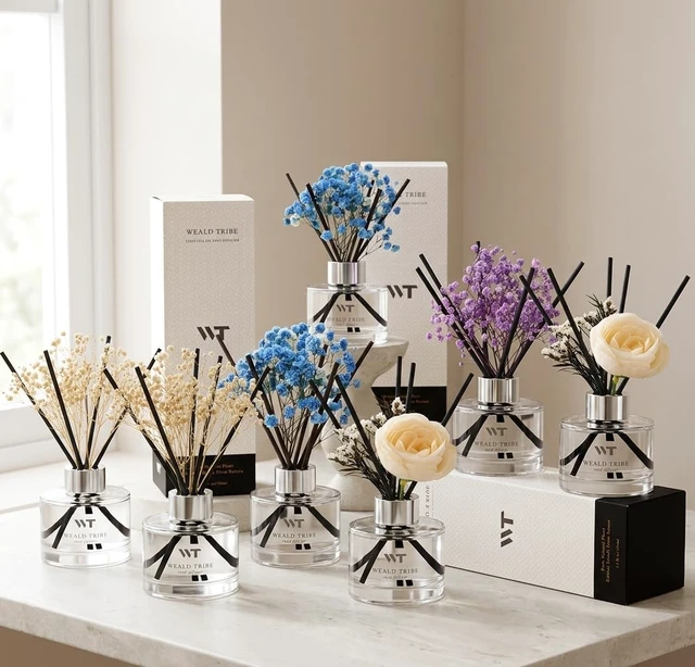 Alt view image 5 of 6 - Clean Linen Reed Diffuser for Bathroom Accessories Shelf Decor | 5.1 fl oz Air Fresheners Scent Defusers With 6 Sticks, Fragrance Oils For House Room Decor & Office Gifts