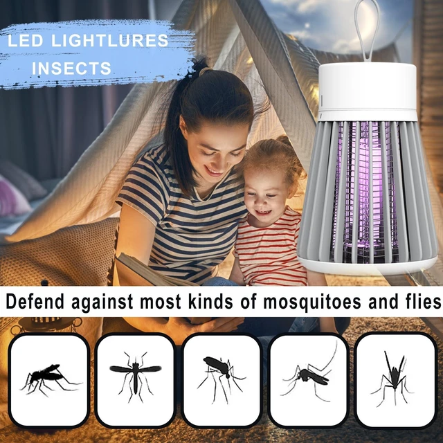 Alt view image 4 of 7 - Bug Zapper for Indoor and Outdoor Use, Portable Electric Fly Zapper and Mosquito Trap with UV Purple Light, Cordless Insect Zapper Ideal for Home, Camping, Patio, Garden, and Kitchen
