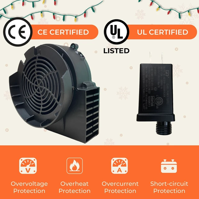 Alt view image 3 of 6 - Halloween Inflatable Fan Replacement, Adapter for Christmas Yard Inflatable | 1.5A Air Blower 2A Plug, for 8-12 ft Halloween Inflatable Xmas Yard Blow Up