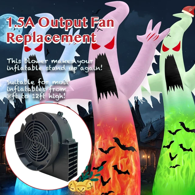 Alt view image 4 of 6 - Halloween Inflatable Fan Replacement, Adapter for Christmas Yard Inflatable | 1.5A Air Blower 2A Plug, for 8-12 ft Halloween Inflatable Xmas Yard Blow Up