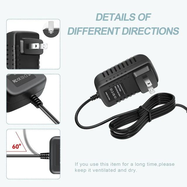Alt view image 2 of 6 - AC DC Adapter Compatible with KRAFTGUN Model # YLM02 Hand Held Muscle Massage Gun Deep Tissue Percussion Therapy Vibrating Massager YLMO2 Power Supply Cord Cable Battery Charger