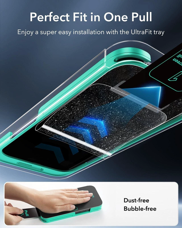 Alt view image 3 of 6 - 3 Pack for iPhone 17/iPhone 16 Pro Screen Protector, Armorite | 7X Impact Absorption, 9H+ Tempered Glass, Easy One-Pull Installation, Full-Coverage Protection, UltraFit Tray, Bubble-Free
