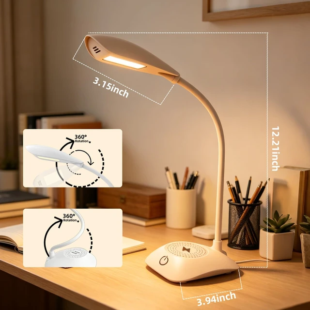 Alt view image 4 of 7 - LED Desk Lamp with 15W Magnetic Wireless Charger, Stepless Dimming | 15W fast charging,600LM CRI 85 eye-caring,3 color modes stepless dimmable,dorm bedside home office,QC3.0 PD adapter included