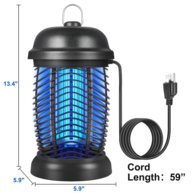 Alt view image 7 of 7 - Bug Zapper Outdoor, 4200V Electric Mosquito & Fly Zapper, Black | Covers Up to 1/2 Acre, Fly Traps for Patio Backyard, 3 Prong Plug, 90-130V ABS Plastic Outer, Mosquito Killer