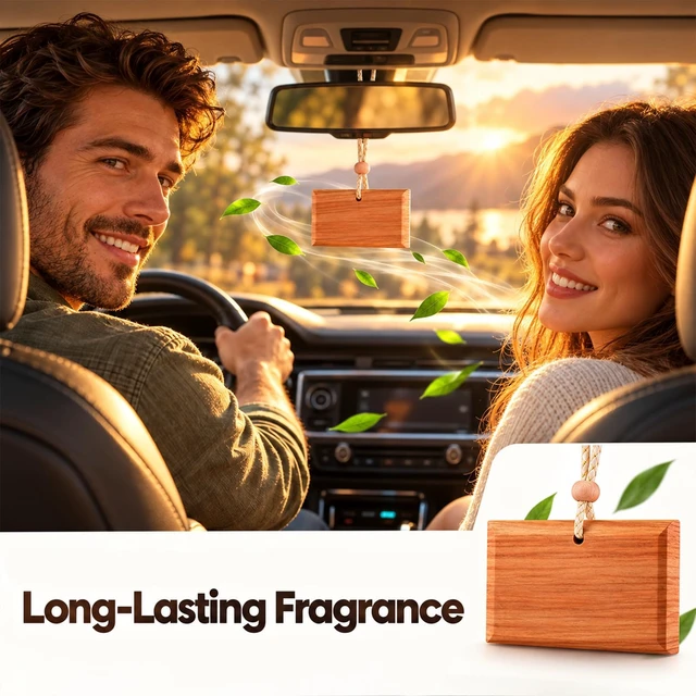Alt view image 5 of 6 - Car Air Freshener 3 Pack Long Lasting Car Odor Eliminator for Visor Clip | Wood Air Fresheners Refill, Variety Scent Starter Kit, Vehicle Scent Diffuser Men&Women