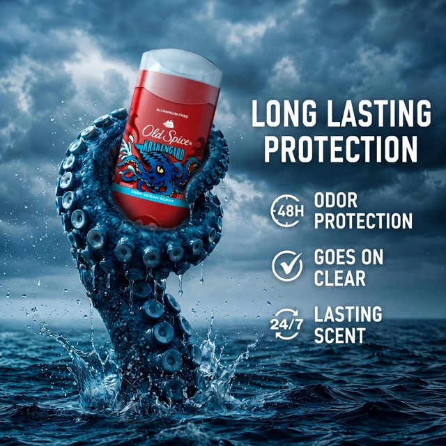 Alt view image 2 of 7 - Deodorant for Men, Aluminum Free, Krakengard, 3.0 oz Pack of 3 | Deep Ocean Notes | 24/7 Clear Odor Protection | Helps Fight Odors | 24/7 Freshness & Long-Lasting Scent | Wild Collection