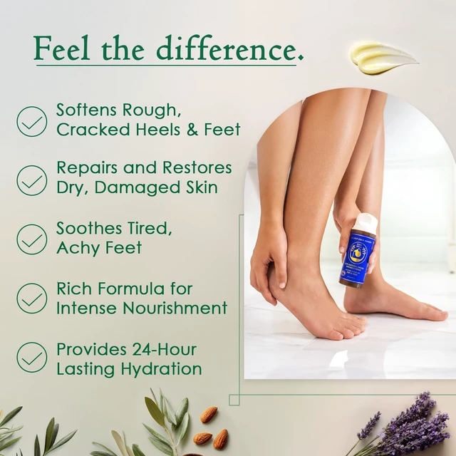Alt view image 3 of 7 - Dry Cracked Heel Repair Balm, Organic Foot Cream with Pumice Stone Included | Softens Rough, Dry Cracked Feet & Callus with Moisturizing Foot Balm and Included Pumice Stone for Smoother Feet & Heels