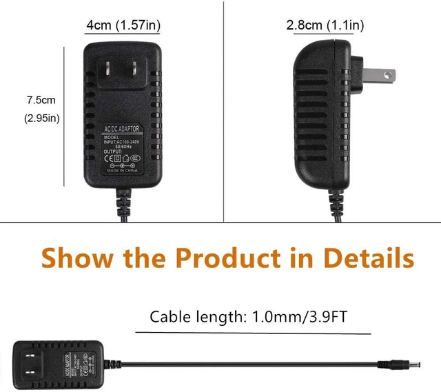 Alt view image 2 of 5 - 8.4V AC/DC Adapter Compatible with Fascial Gun GB-820 Massage Gun KH-320 6 Level Vibration BinNiao HULKBUZZ 7.4V Lithium Ion 7.4 Volt Battery Electric Massager DC8.4V 1A Power Supply Charger